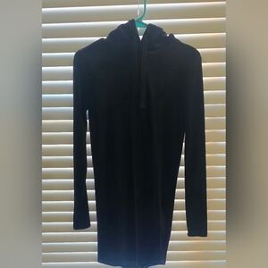 Black Long Sleeve Hoodie Dress